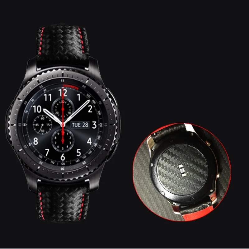 2PCS Carbon Fiber Back Screen Protector Film For Samsung Galaxy Watch 46mm Cover For Samsung Gear S3  Nice With Your Watch Band