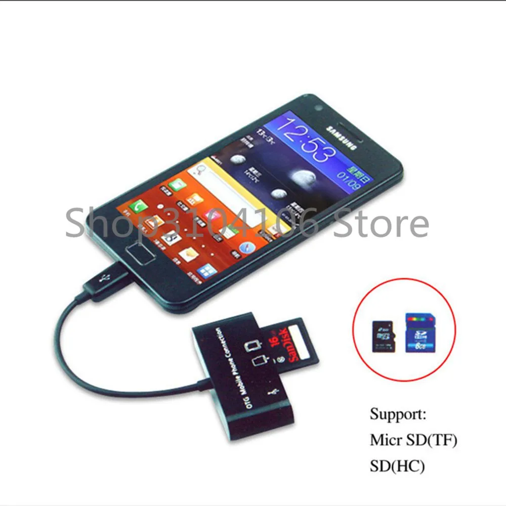 3в1 OTG Card Reader Micro USB SD/MMC/SDHC TF Card Micro SD Card Reader OTG Adapter Connector Устройство чтения карт памяти