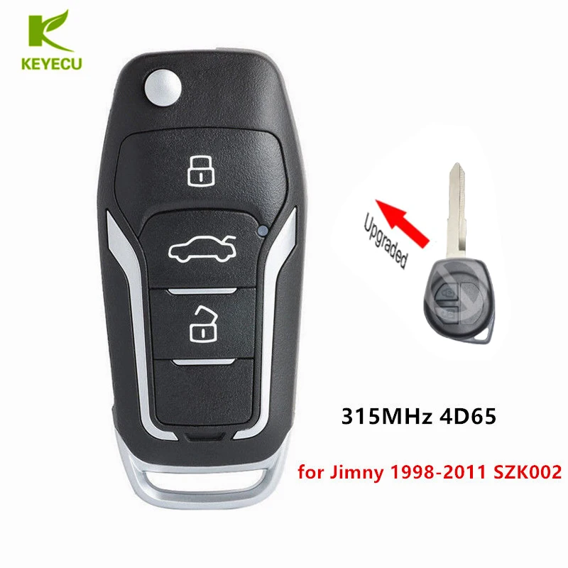 

KEYECU Replacement Upgraded Flip Remote Key Fob 315MHz 4D65 for Suzuki Jimny 1998-2011 SZK002