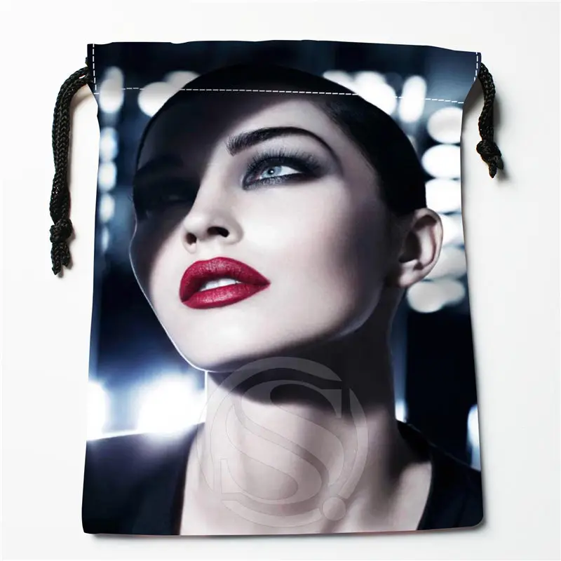 New Megan Fox printed storage bag 18*22cm Satin drawstring bags Compression Type Bags Customize your image gifts