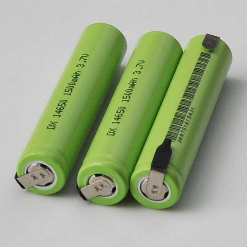 4-10PCS 3.7V 14650 lithium ion rechargeable battery li-ion cell baterias 1500MAH with welding pins for flashlight electric razor