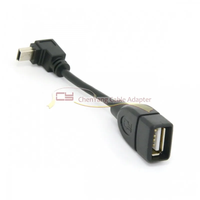 

90 Degree UP Down Left Right Direction Angled USB Mini B 5Pin Male to USB Female OTG 10cm 50cm