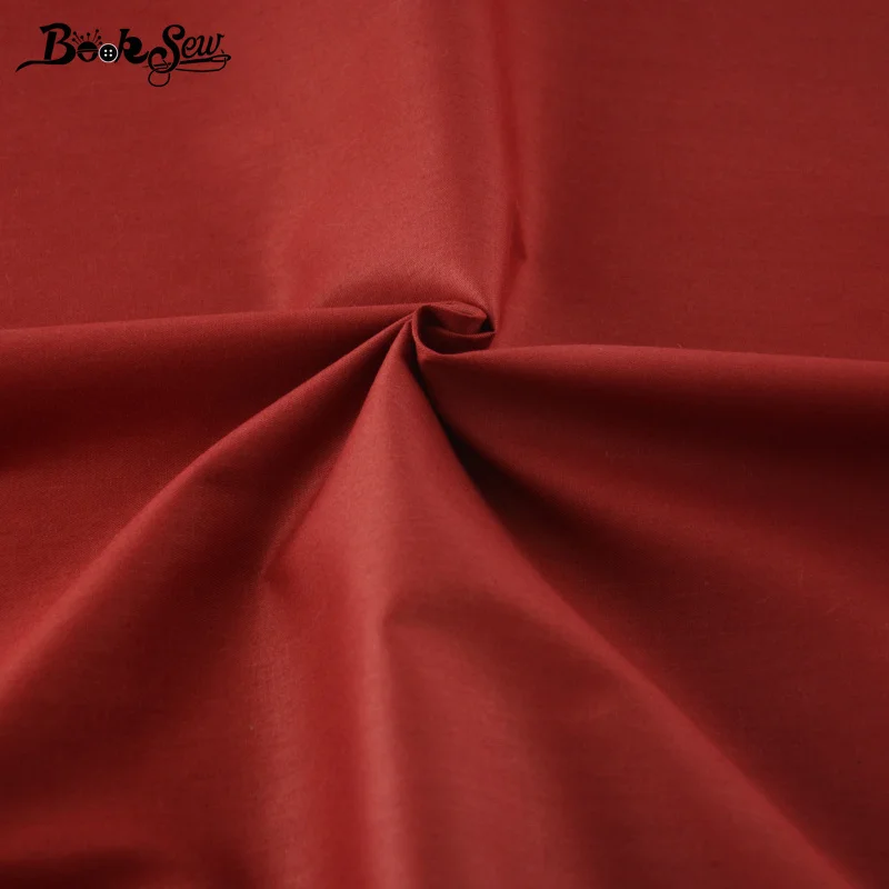 Booksew-tela 100% de algodón para costura, retazos de cuartos anchos, Color rojo y Rosa Noble, Material para vestido