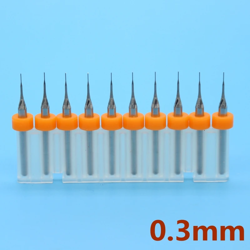 10PCS 0.3mm Carbide Tungsten Corn Cutting Machine PCB End Milling Cutter CNC Milling Cutter for Router Wood Carving Tools