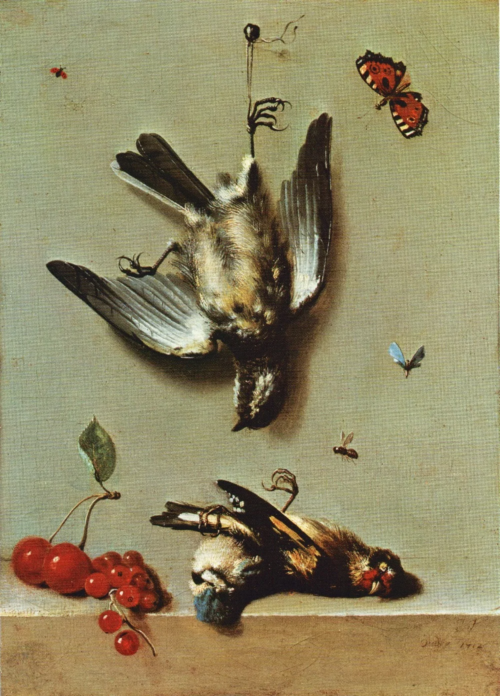 

Oil Painting Reproduction,handmade oil painting,oiseux morts et cerises BY Jean-Baptiste Oudry,Still life,Museum quaity