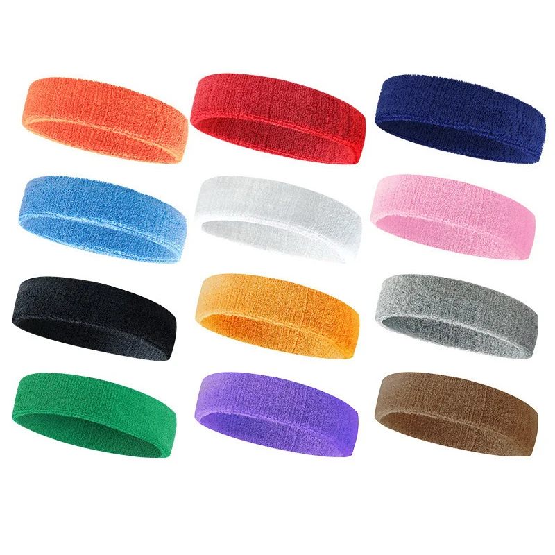 1Pcs Towel Yoga Hairband Sport Headband Ribbons Elastic Sweat Hair Band For Men Women Running Fitness Accessories Head Sweatband