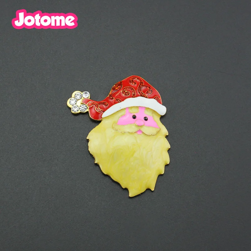 50pcs/lot Enamel Christmas Santa Claus Pin Brooch