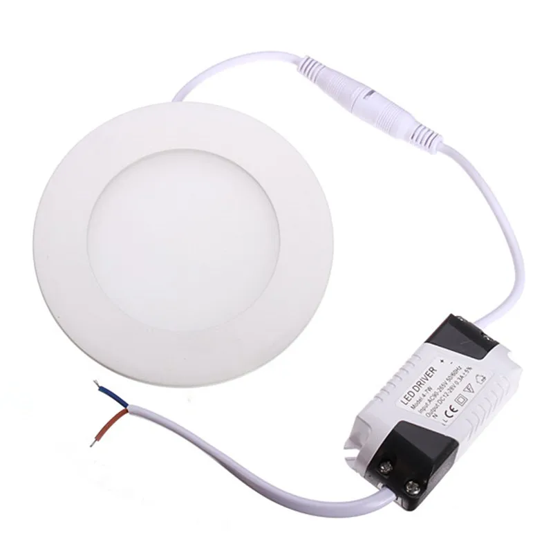 Prix le plus bas! 6W LED Panneau Encastré Rond LED Plafond Downlight AC85-265V Blanc Chaud/Blanc/Blanc Froid déranger