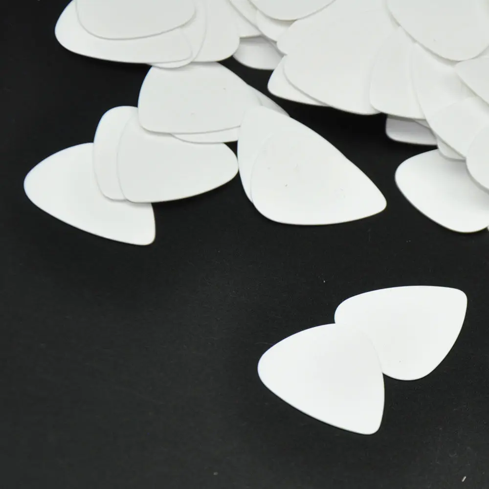 100 púas de guitarra clásica de celuloide, color blanco sólido, 351mm, 0,46mm, 0,71mm, 0,96mm, 1,5mm, lote