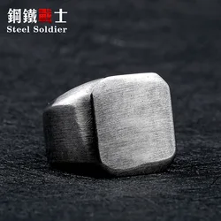 steel solider simple fashion vintage silver color men stainless steel ring hot sale popular jewelry