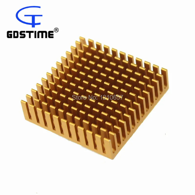 500PCS LOT 40x40x11mm Gold Aluminum Heat Sink for Computer LED Power Memory Chip TSUS