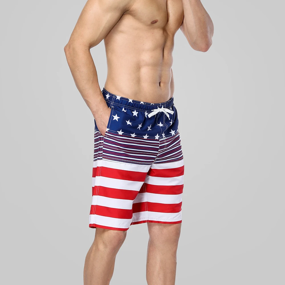 Charmleaks Men Swimshorts American Flag Beach Shorts Swimwear Briefs Man Swimsuits Trunks Sea Short Bottoms