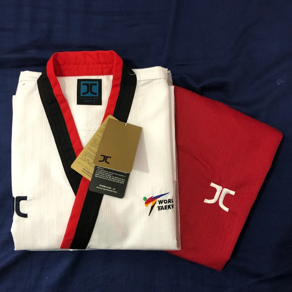 Original Jcalicu World Taekwondo Poomsae Dan doboks JC WT Junior Dan Male&Female Senior Dan Unisex Master Dan Taekwondo uniforms
