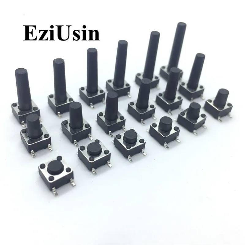 SMT Tactile Tact Push Button Micro Switch 6*6*4.3/5/6/7/8/9/10/11/12/13/14/15/16/17/18/19/20/21/21/22/23/24/25 MM 6x6 SMD