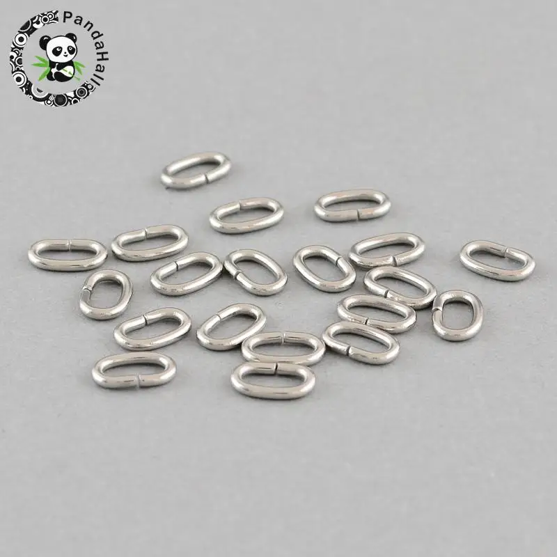 304 Stainless Steel Closed but not Soldering Oval Jump Rings, Stainless Steel Color, 8x5x1.2mm; about 66pcs/10g F70