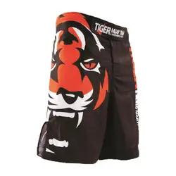 Pantalones cortos de boxeo de tela de poliéster transpirable, pantalón corto de entrenamiento de competición, muay thai, MMA, suelto y cómodo