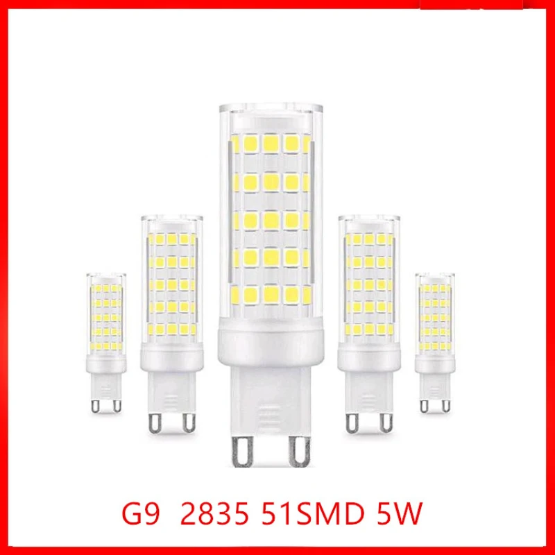 

Mini G9 bulb LED Constant Current No Stroboscopic Corn Light 2835 5W 7W 9W Lamp For Chandelier 51LEDs 64LEDs 76LEDs 85-265V