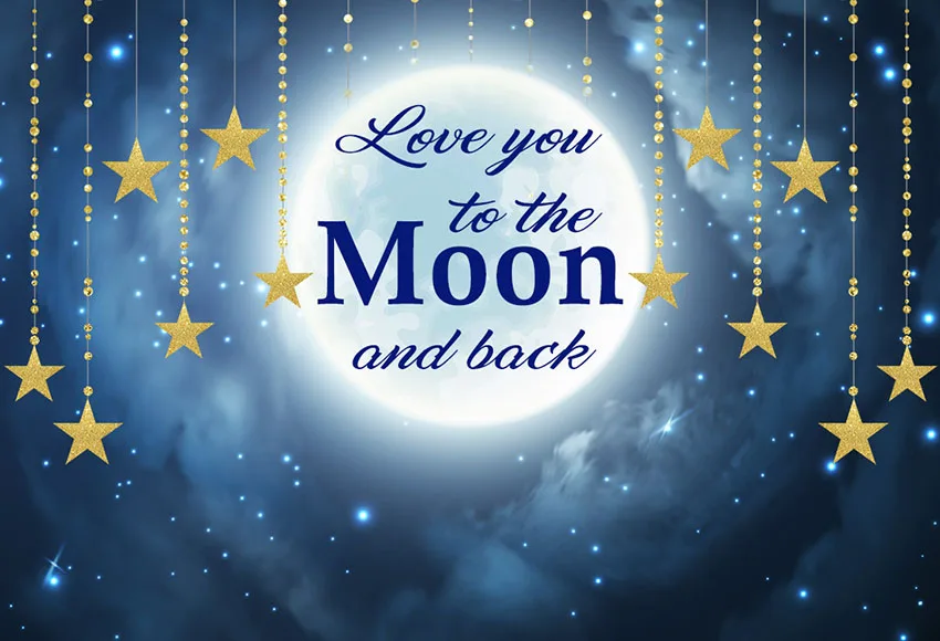 Love You To The Moon and Back Baby Shower Photography Backdrop Twinkle Twinkle Little Star Birthday Party Decoration Background