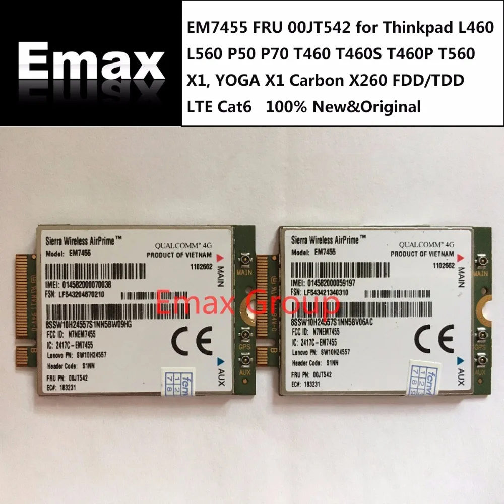 EM7455 FRU 00JT542 for Thinkpad L460 L560 P50 P70 T460 T460S T460P T560 X1, YOGA X1 Carbon X260  FDD/TDD LTE Cat6 stock