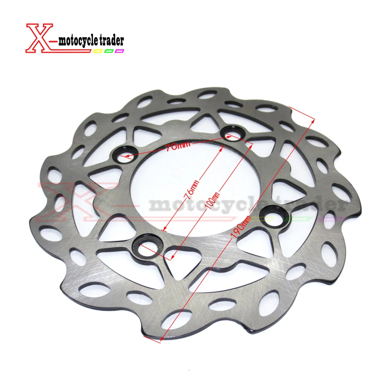 190mm  steel dirt bike disc motor Front brake disc for 110cc/125cc Pit bike parts Cheap Mini motocross brake disk