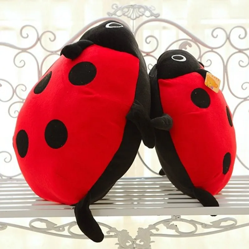 One Piece Soft Ladybug PP Cotton Stuffed Plush Toy Creative Dolls Insect Sleeping Pillows Beetle Cushions Toys 3 Size