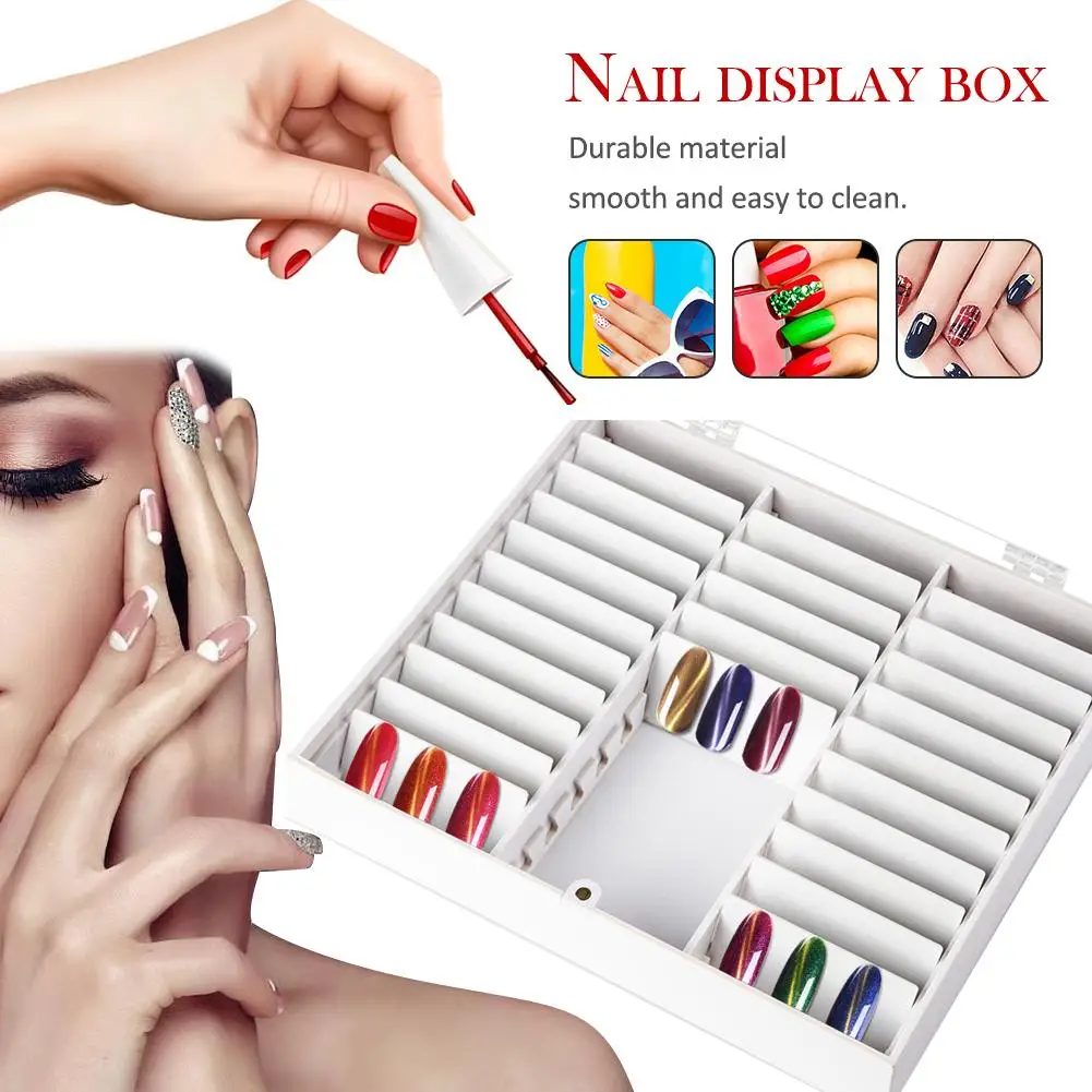 Nail Display Case Box Display Nail UV Gel Polish Swatch Book Nail Painting Practice Design Accessories