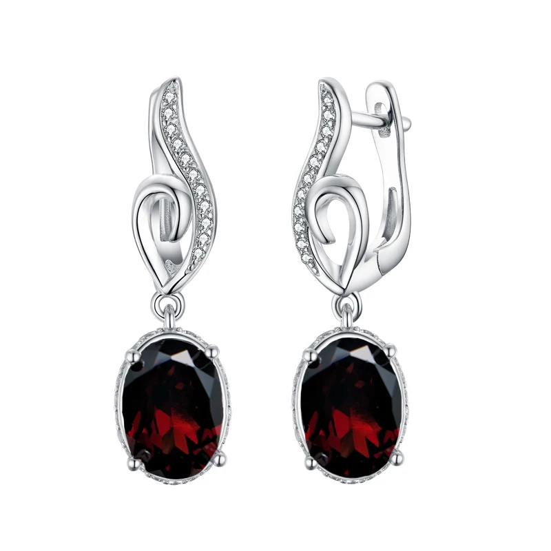 TBJ,2019new style natural garnet earring gemstone 925 sterling silver fine jewelry simple design for woman best Valentine gift