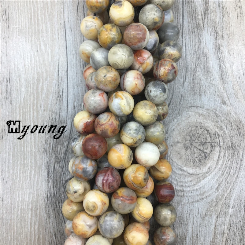 Smooth Round Yellow&Brown Agates beads,Beige round Bracelet Necklace beads MY1439