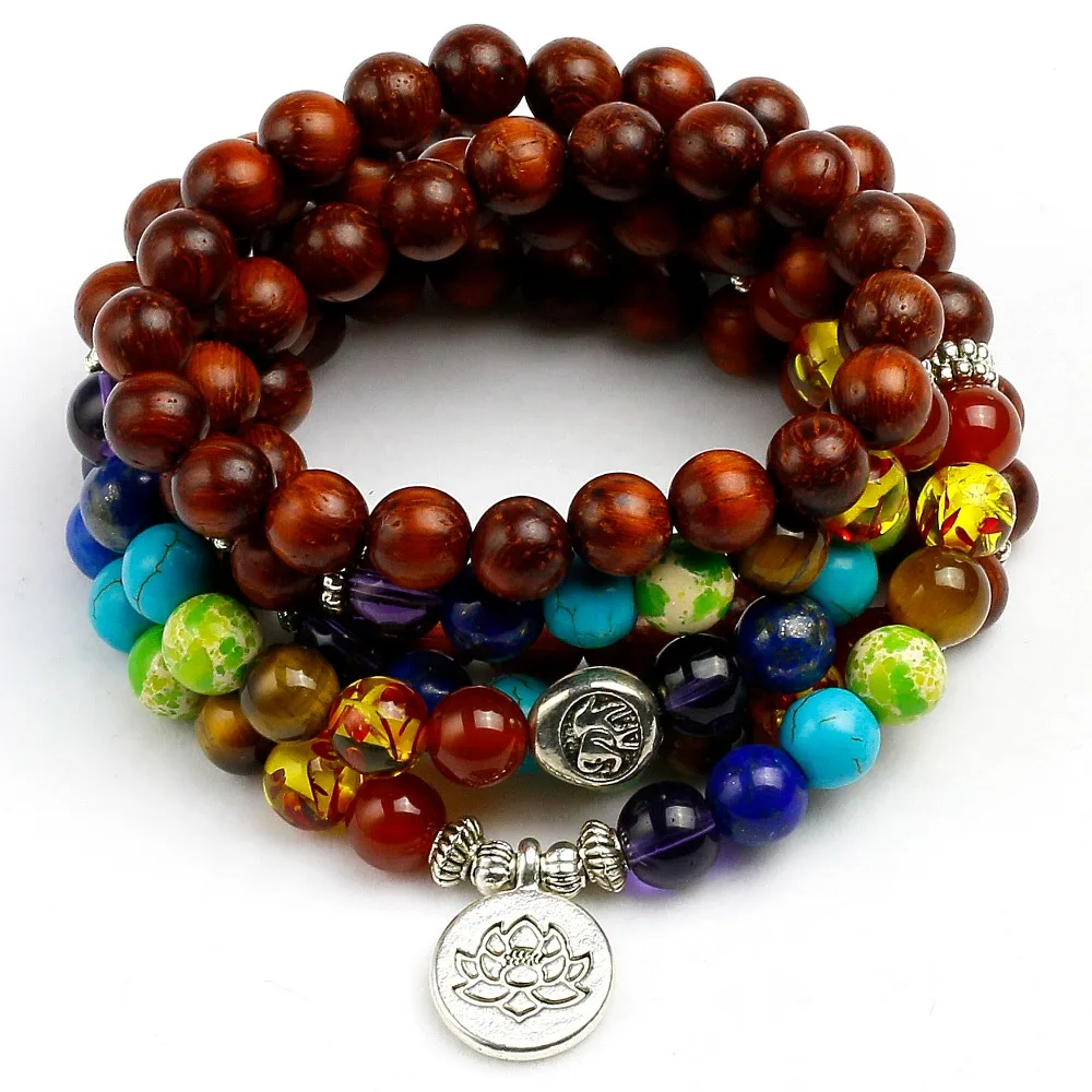 

7 Chakra Bracelet Men Natural Wood Healing Balance Beads Reiki Buddha Prayer Natural Stone Yoga Bracelet Women Jewelry