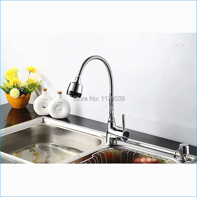 

kitchen All copper Sink faucet,Kitchen brass mixer tap,Single handle single hole Folding rotary faucet,J15569