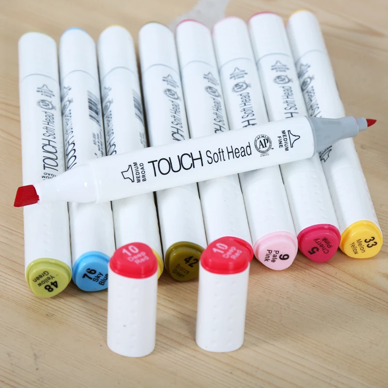 

218 Colors Double Head Sketch Marker Pen Sketch Markers Set for School Drawing Animation Design Art Markers Optional 10 Colors