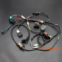 Full Wiring Loom Harness CDI COIL SWITCH For Kick Start Engine 50cc 70cc 90cc 110cc 125cc Dirt Trail Bike