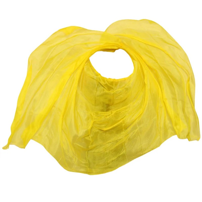 100% Silk Belly Dance Veils 250/270*114 cm Scarf Shawl Belly Dance Veil Belly Dance Silk Practice Performance Props Yellow Color