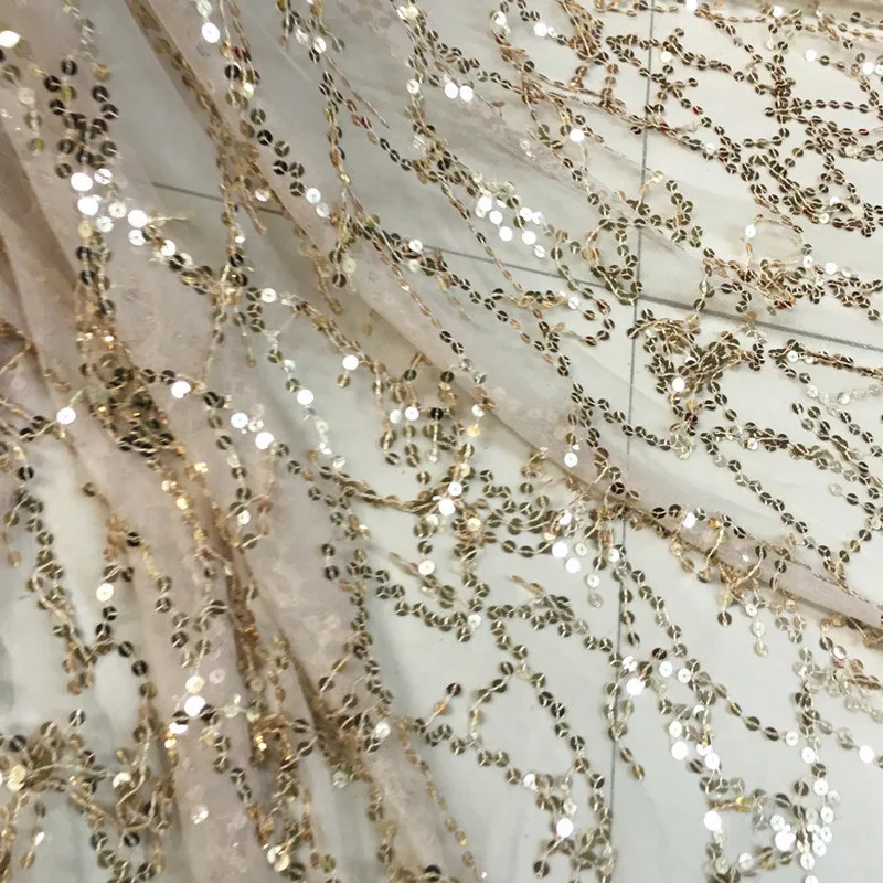 GLace 1Y/Lot Fringed sequins fabric for dress wedding decoration  sequin cloth DIY materila  TX805