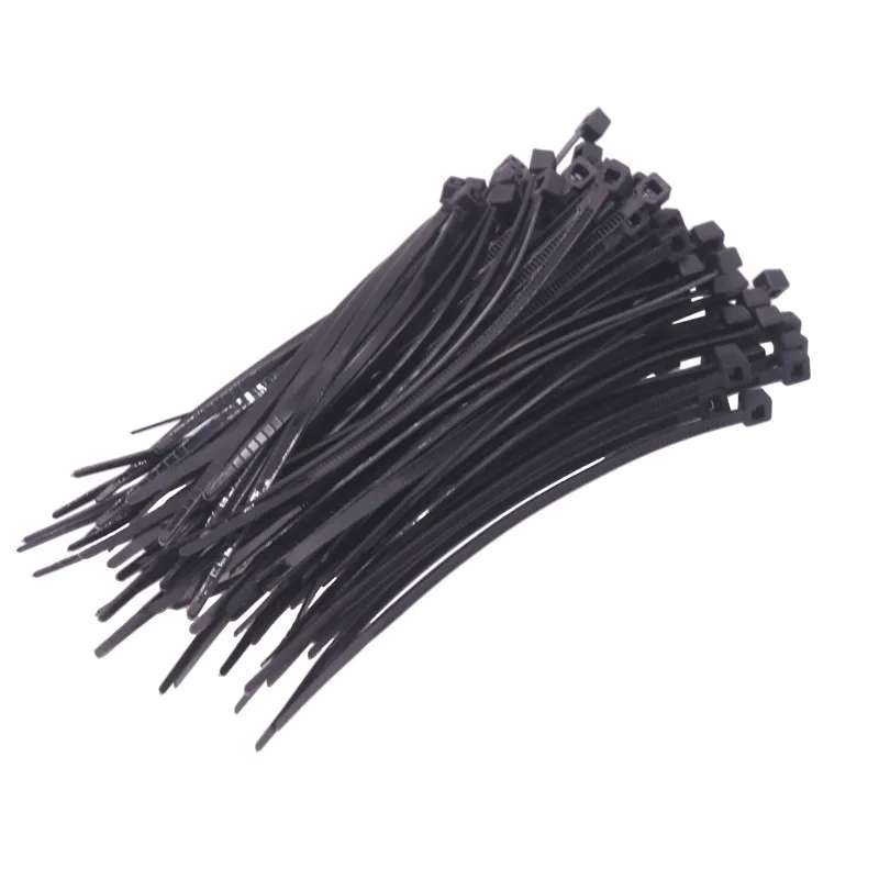 100 Pcs Nylon Cable Ties Self-locking Nylon Cable Ties White Black Two Optional Length 10cm Computer Line Bundles