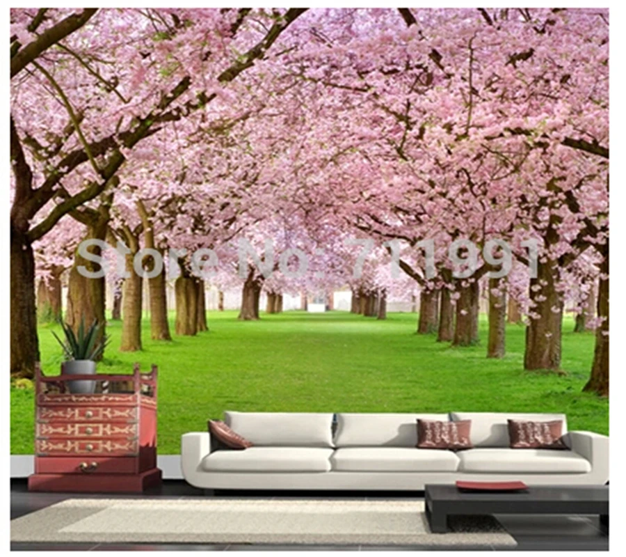 

Custom cherry trees large mural Wallcoverings for bedroom living room TV Background wall home decoration wall paper