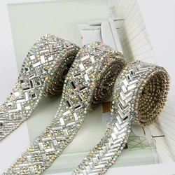 1 Yard Crystal Glass strass Trim Tape banding per abiti decorazione di nozze fai da te trim Crafts accessori per l'abbigliamento all'ingrosso