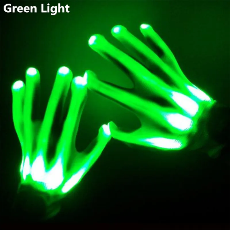 5 คู่ฮาโลวีนคอสเพลย์ Rave LED Luminous ถุงมือที่มีสีสันถักถุงมือนิ้วมือกระพริบ Unisex Skeleton ถุงมือ