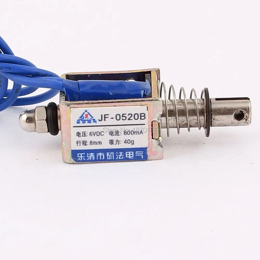 Jf-0520b DC 6V 300mA Type Push Pull Wet-Valve Solenoid Electromagnet, 7mm 0.4N 40g