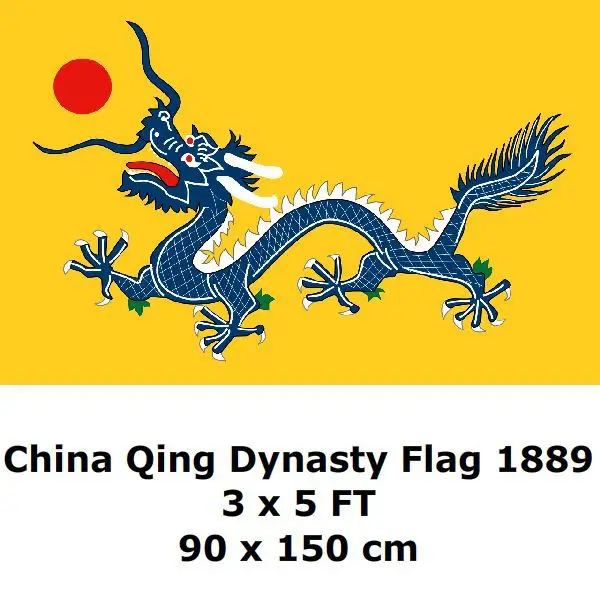 China Qing Dynasty Flag 1889 90x150cm 100D Polyester Chinese Country Flags and Banners For Home Decoration