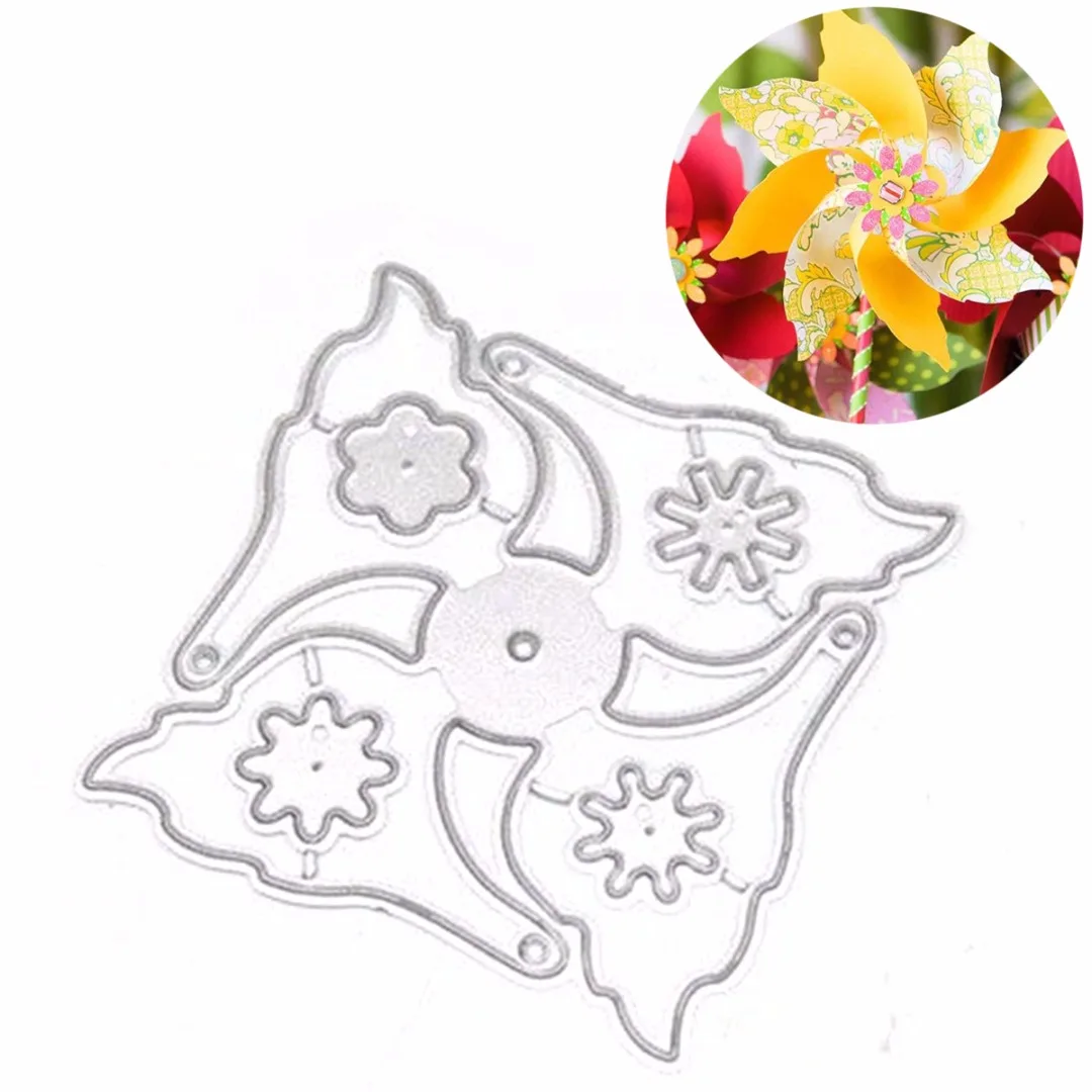 JX-LCLYL 56*56 mm New Windmill Metal Cutting Dies Stencils DIY Scrapbooking Card Album Decoration