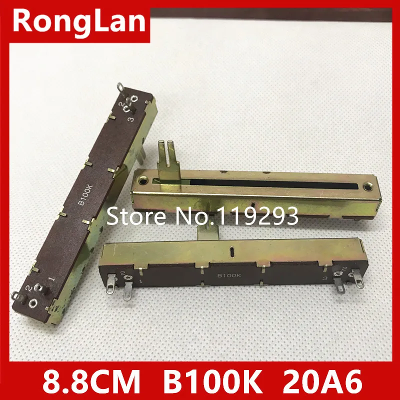 

[BELLA] Taiwan 8.8CM 88MM single slide fader potentiometer B100K with 20MM 4 feet long handle midpoint--10PCS/LOT