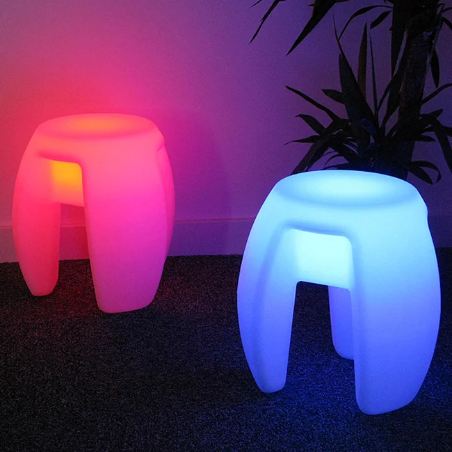 Outdoor waterproof 40cm Glowing Rechargeable luminous cube led coffee bar chair barstools remote control free shipping 4pcs/Lot