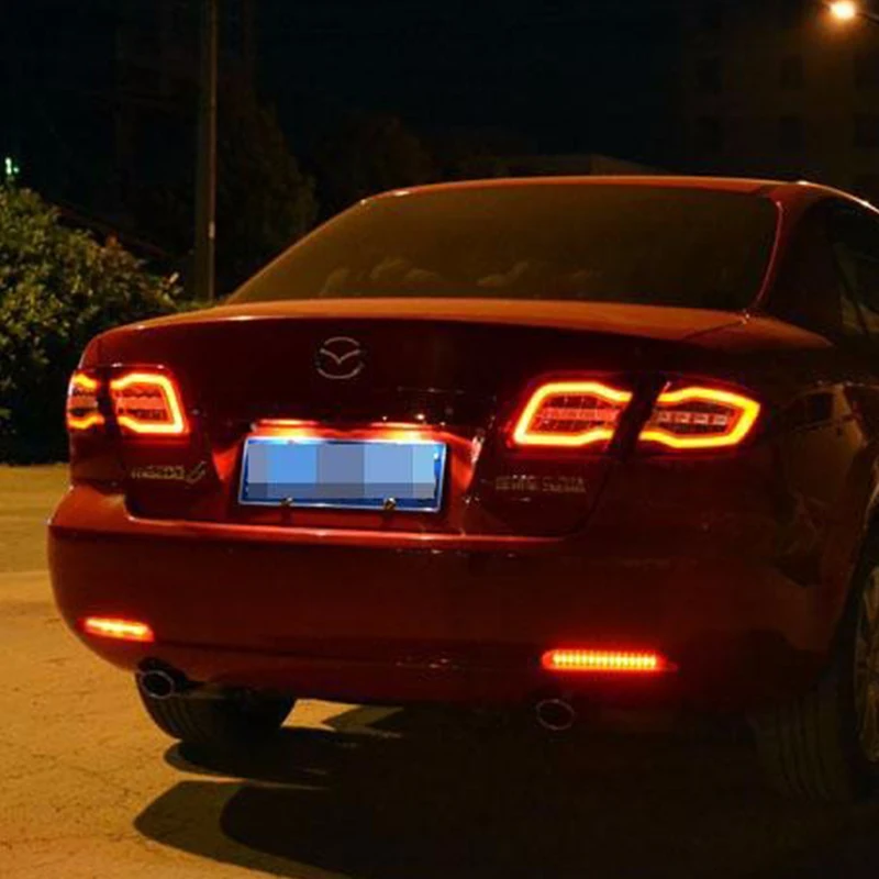 Car taillight for Mazda 6 Taillights Mazda6 2004-2013 Classic LED Tail Lamp Rear Lamp DRL+Brake+Park+Signal led light back