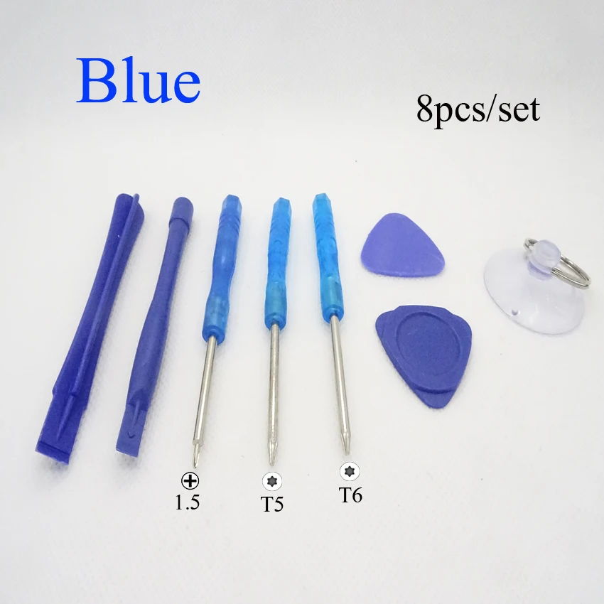 Multi-color 8 in 1 Mobile Phone Repairing Tool Kit Spudger Pry LCD Repair Tools with 1.5/T5/T6 Screwdrivers