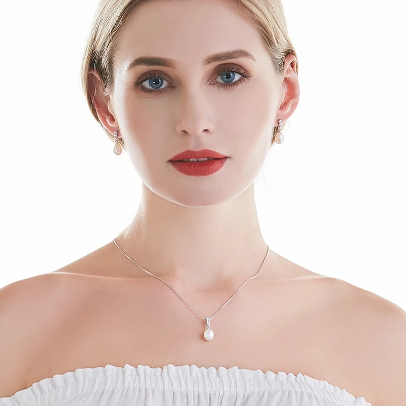 925sterling silver necklace pendant for women genuine 100% real AAAA high quality Natural freshwater pearl pendant  jewelry8-9mm