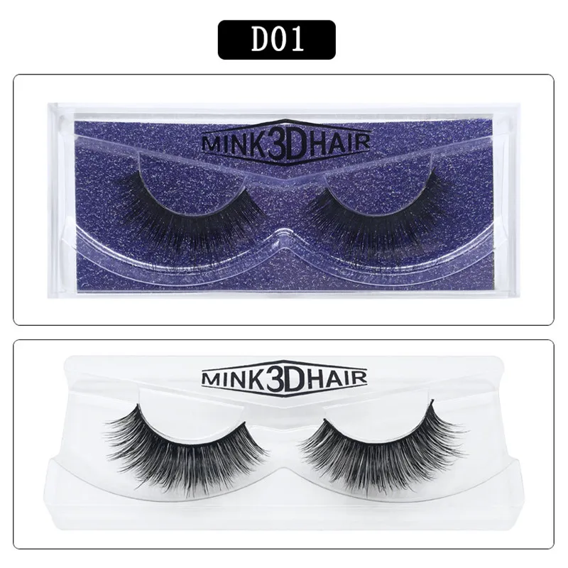 1 คู่ 3D Handmade Mink ขนตาส่วนบุคคลขนตาปลอมธรรมชาติสำหรับความงามแต่งหน้า fake Eye Lashes EXTENSION สำหรับ D Series