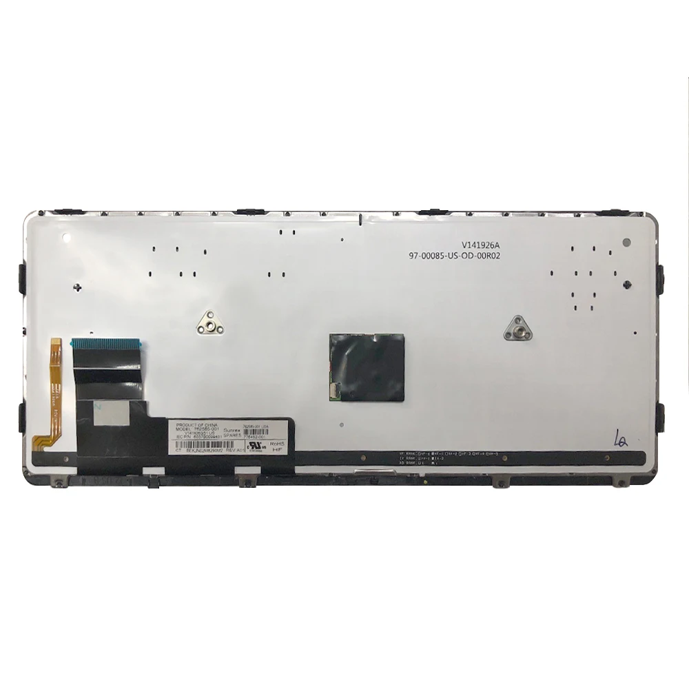 Imagem -03 - Teclado dos Eua com Ponto para hp 820 g1 820 g2 720 g 720 g2 725 g2 Série Teclado do Portátil com Quadro da Tira e Retroiluminado Novo