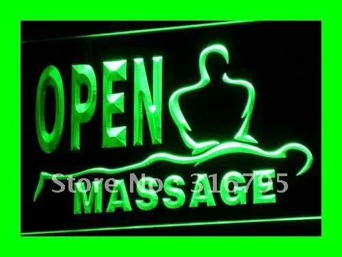 i155 OPEN Massage Body Foot Shop Ads LED Neon Light Light Signs On/Off Switch 20+ Colors 5 Sizes