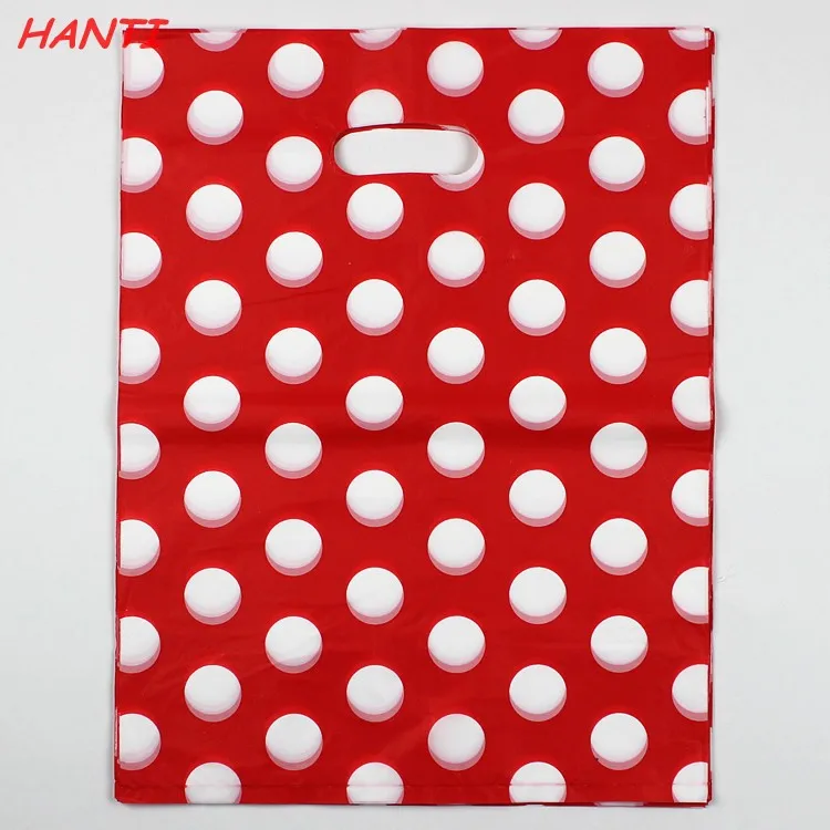 Wholesale 100pcs/lot 30x40cm Round Dots Red Plastic Gift Bag Jewelry Boutique Gifts Clothing Packaging Bag Plastic Shopping Bags